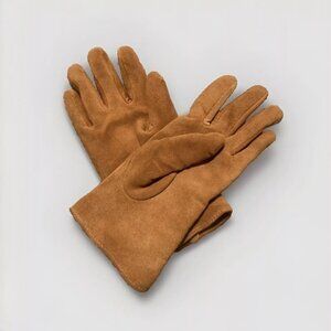 EUC Vineyard Vines Women's Tan Brown Suede Leather Gloves with Cashmere Lining L